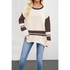 New Autumn and Winter Knitted Sweater Women's Clothing Hot-selling Color Matching Round Neck Loose Versatile Pullover Sweater
