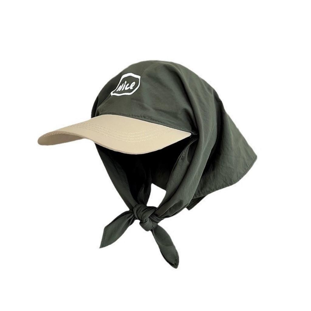 New Color Blocked Headscarf Strap Quick Drying Duck Tongue Hat, Summer Casual Versatile Sun Shading And Sun Protection Hat