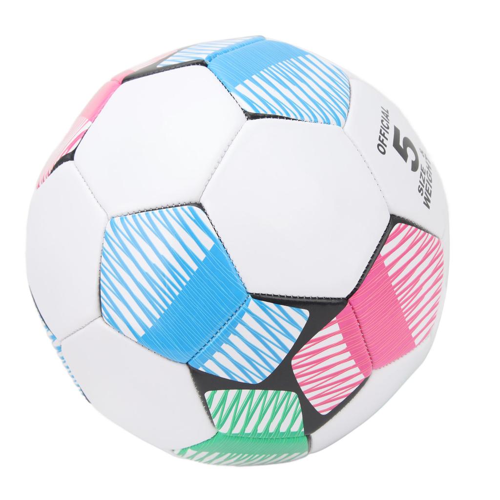 Soccer Ball PVC Soccer Football Size 5 Wear Resistant Soft Cover Training Sports Ball for Game Matches