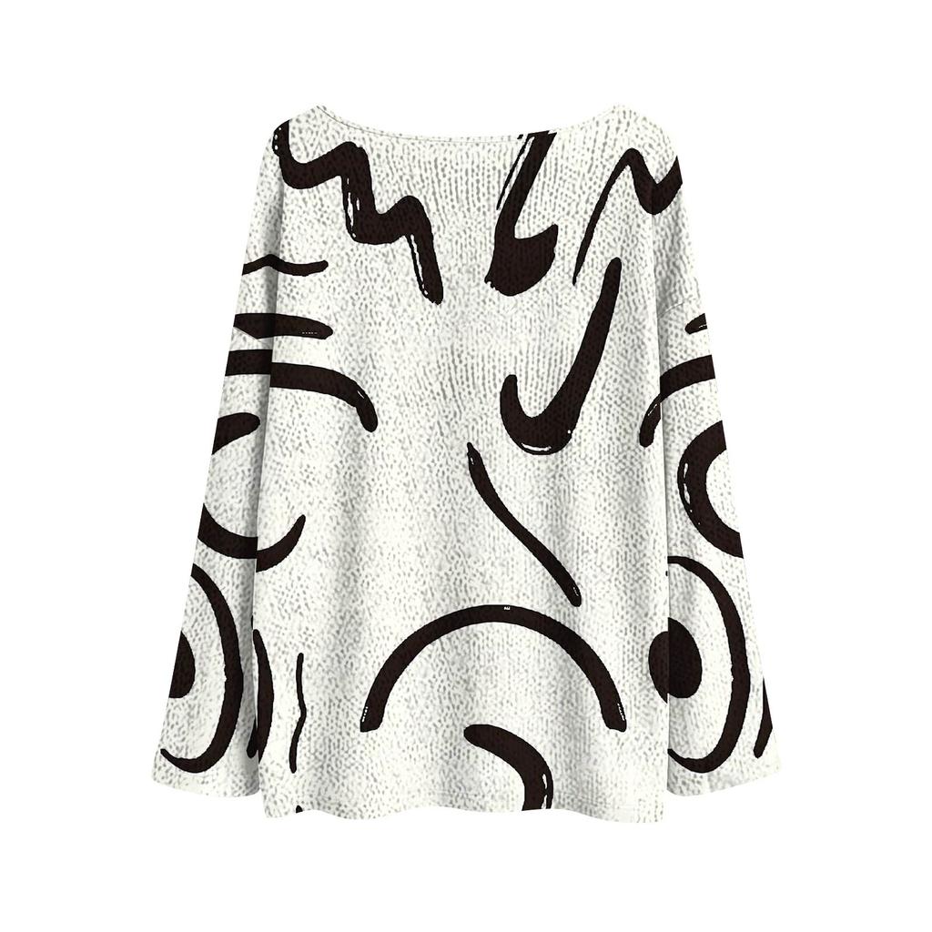 Women's Fashion Vintage Lightweight Sweater Casual Long-Sleeve Knit Pullover Top