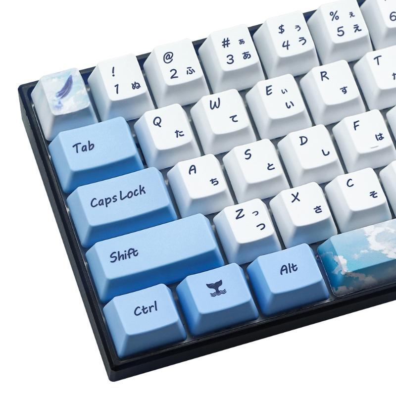 Gaming Custom Keycaps Dye Sublimation PBT Keycap Set for GH60 GK61 GK64 Mechanical Keyboard 73 Keys Durable