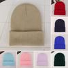Cappello invernale unisex elasticizzato lavorato a maglia tinta unita caldo morbido protezione per le orecchie alta elasticità vestibilità regolare berretto invernale autunno donna uomo berretto