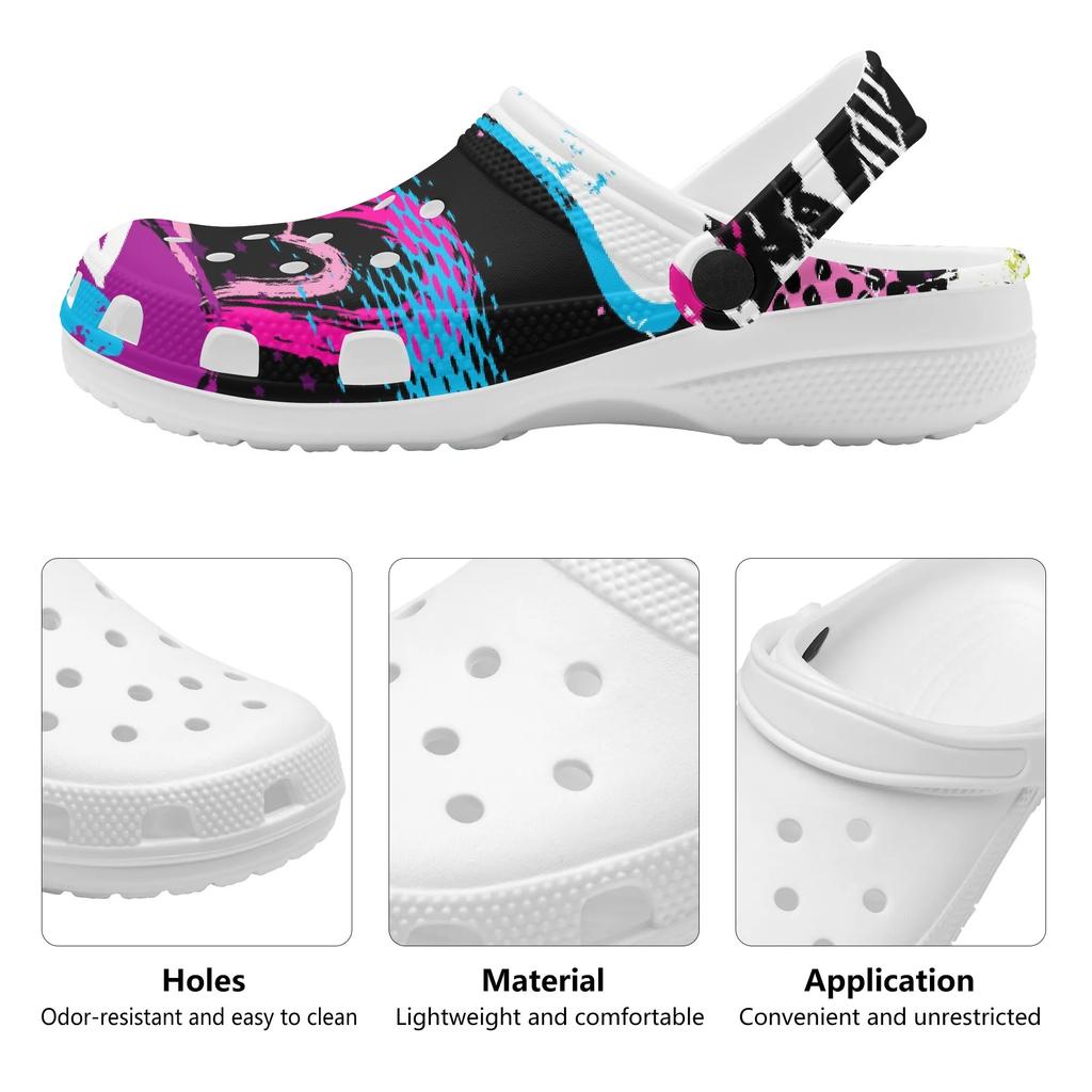 Printed EVA Clogs Unisex Breathable Lightweight Slip On Garden Beach Pool Bathroom Home Casual Summer Shoes Summer Daily Wear