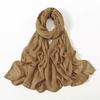 Autumn new solid color hot-selling Malay Indonesian cotton headscarf, monochrome wide-brimmed thin Modal breathable scarf
