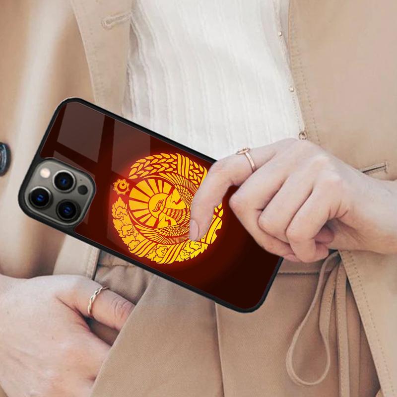 Uzbekistan Flag Coat Of Arms Magnetic Phone Case For APPLE iPhone 17 Air 16 14 13 12 Pro Max 15 Plus Wireless MagSafe Cover