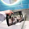 Women's Portable Mesh Makeup & Toiletry Bag Set - Large & Small, Transparent Storage for Travel