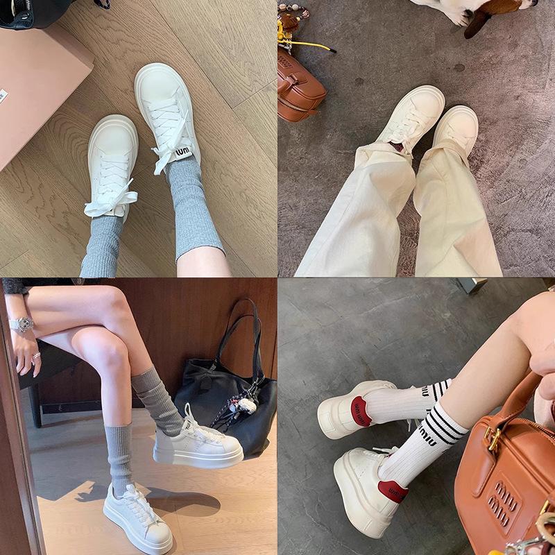 Grape mother cowhide platform white shoes 2025 new sports and leisure shoes women's white shoes platform shoes board shoes women