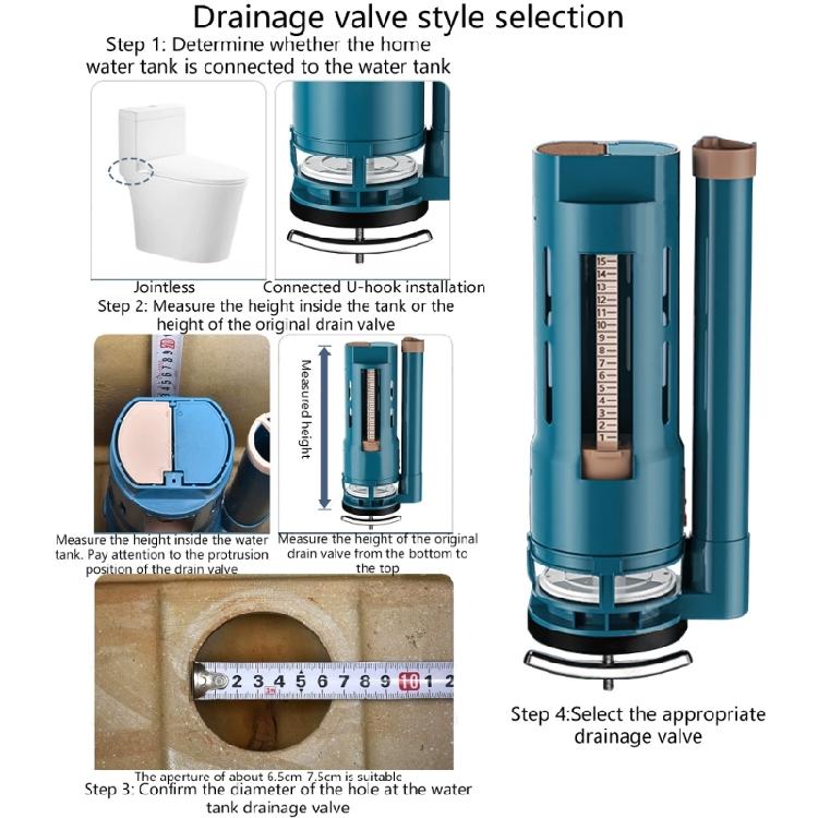 Double Push Button Toilet Drain Valves Replacement Toilet Cistern Inlet Valves Two Button Toilet Water Outlet Valves
