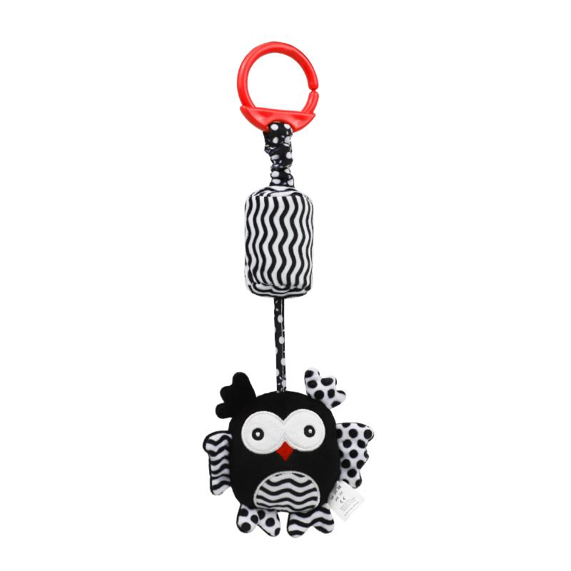 Baby Sensory Hanging Rattles Toy Black White Animals Stroller Infant Bed Wind Chimes 0-12 Months Infant Rattle Educational Toy