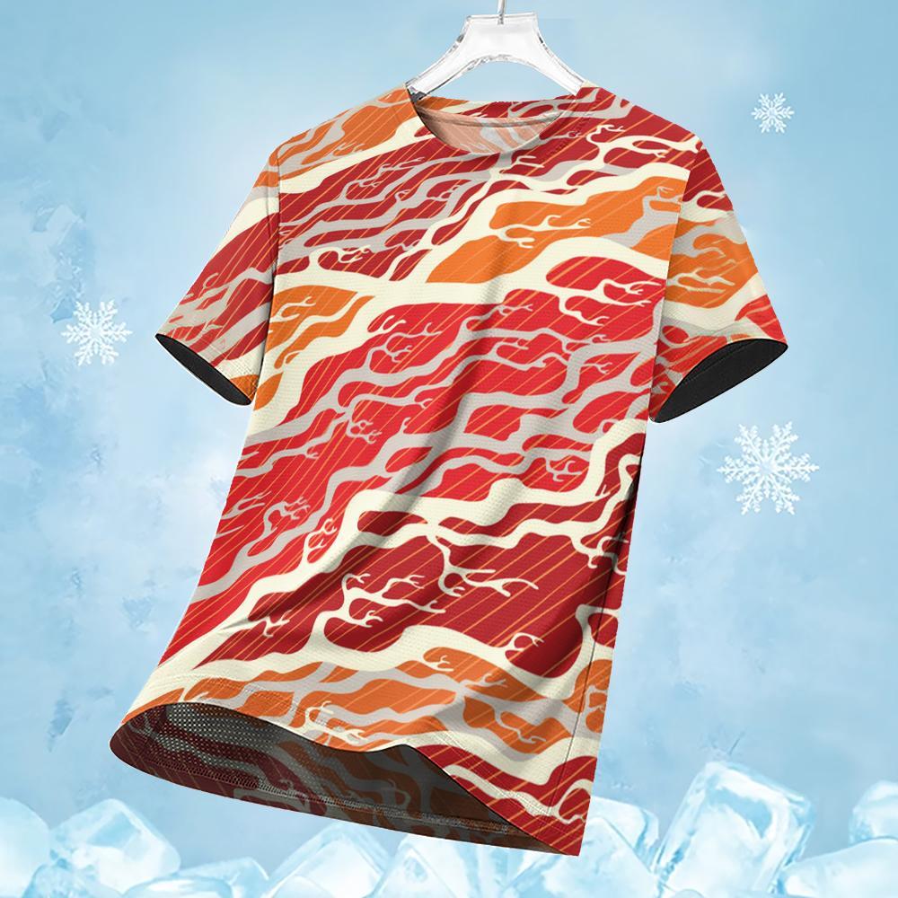 Męski T-shirt Drukowany 3D Koszulki Sportowe do Biegania Wielokolorowy Patchworkowy Drukowany T-shirt Oddychający Szybkoschnący Sportowy Top z Krótkim Rękawem