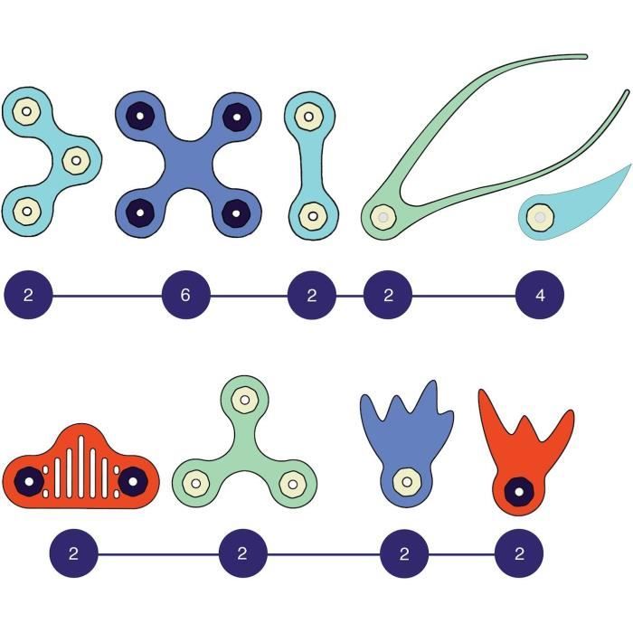 Ocean Creatures CLIXO - GIPSY TOYS - Jouet de construction magnétique phosphorescent - 24 pcs