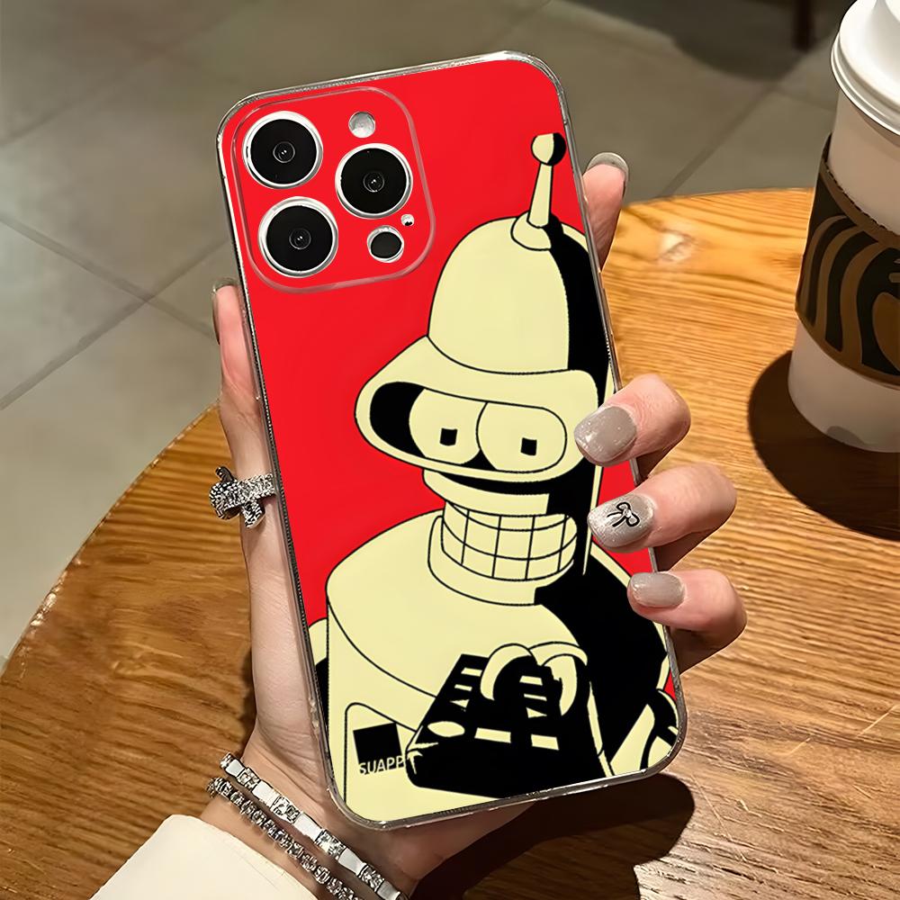 F-Futurama Anime B-Bender Phone Case For Iphone 15 Pro Max 14 Plus 11 12 Mini 13 Pro 7 8 X XR XS SE Transparent Back Cover