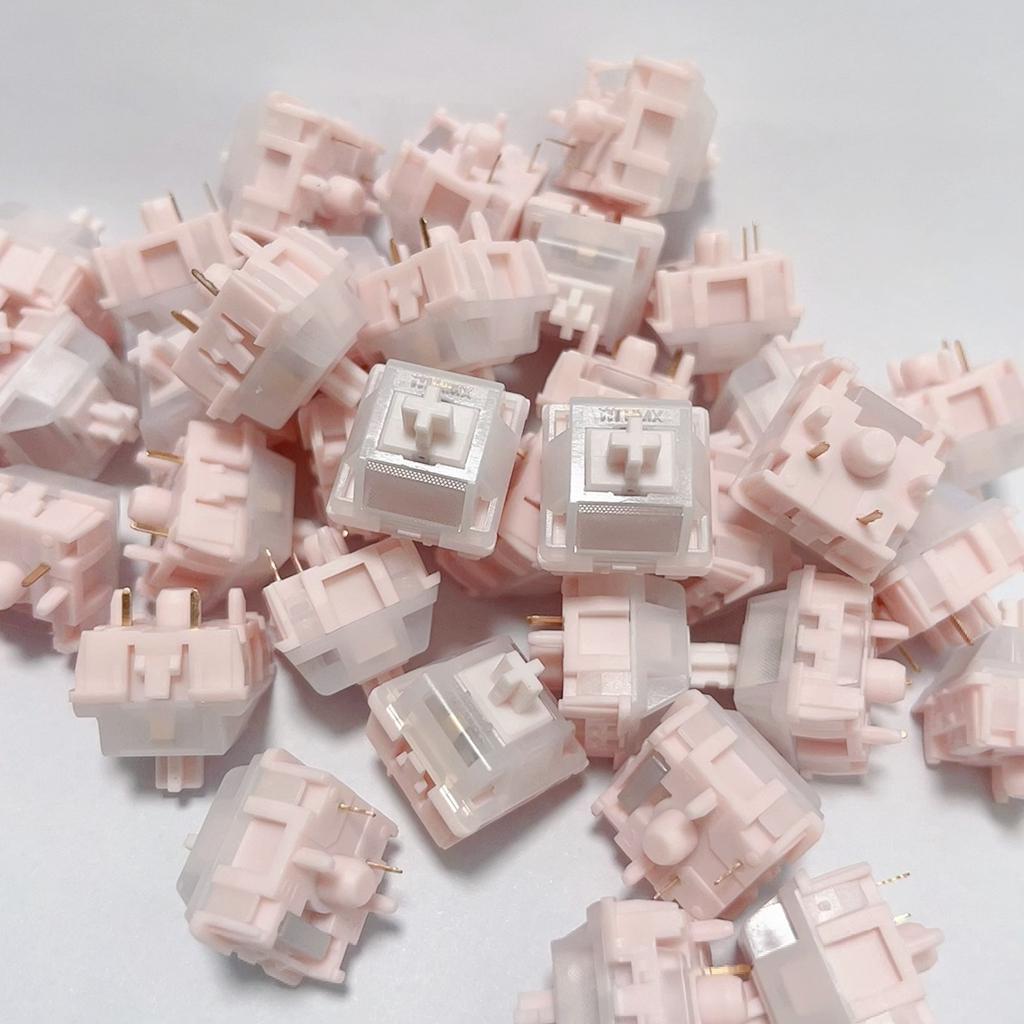 HMX Peach Pink Silent Switch Linear 5 Pins Mechanical Keyboard Accessories RGB POM PC PA66 Factory Lubed Custom Mute Keyboard