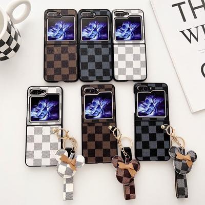 Husă de telefon din piele la modă pentru Samsung Galaxy Z Flip 5 4 3 Husă de protecție din spate pentru agățari