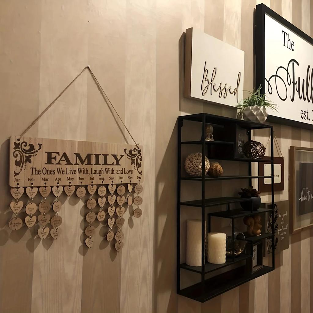 DIY Wooden Family Birthday Board Wall Hanging Calendar with 100 Wooden Tags Best Gift Ideas for Organizing Celebrations