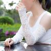 Lace Arm Cover Sun Protection Ice Cover Summer Women Driving Gloves Outdoor Breathable Elastic Half Finger Long Cover
