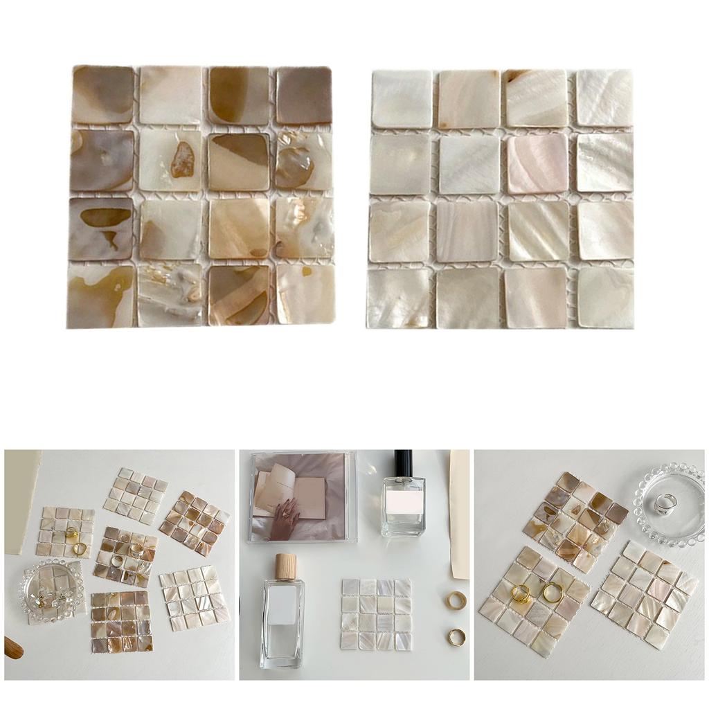 Pack of 2 Heat Insulation Square Shell Coasters Easy to Clean Nonslip Cup Mat for Dining Table Desktop Decoration