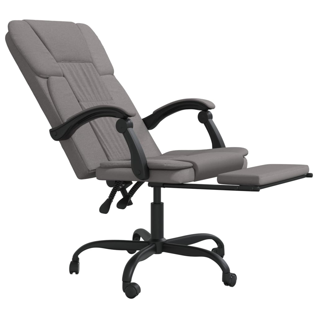 Office Chair with Reclining Function Taupe Fabric