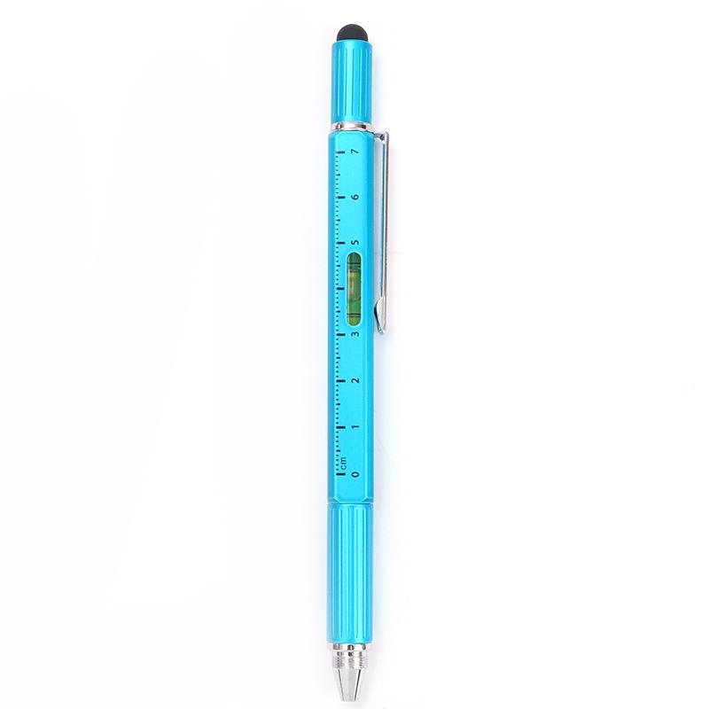 Promotional Gift Architect Touch Stylus Multifunction Small Tool Set Metal Ball Pen синий