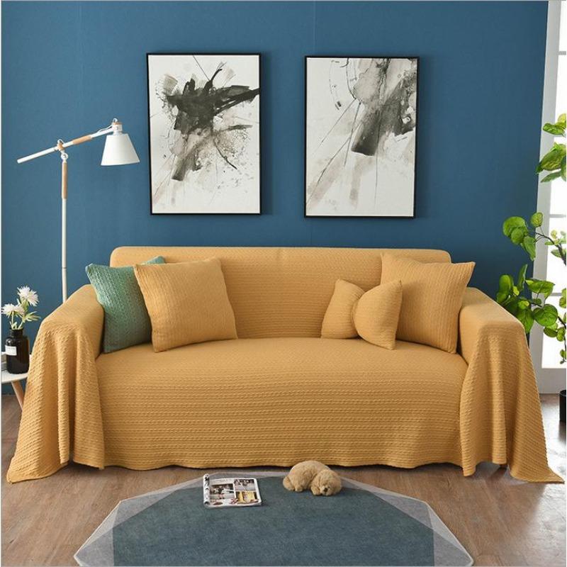Solid Sofa Cover for Living Room Green Yellow Pink Blue Sofa Towel Luxury Blanket Couch Cover Sofas Covers Universal