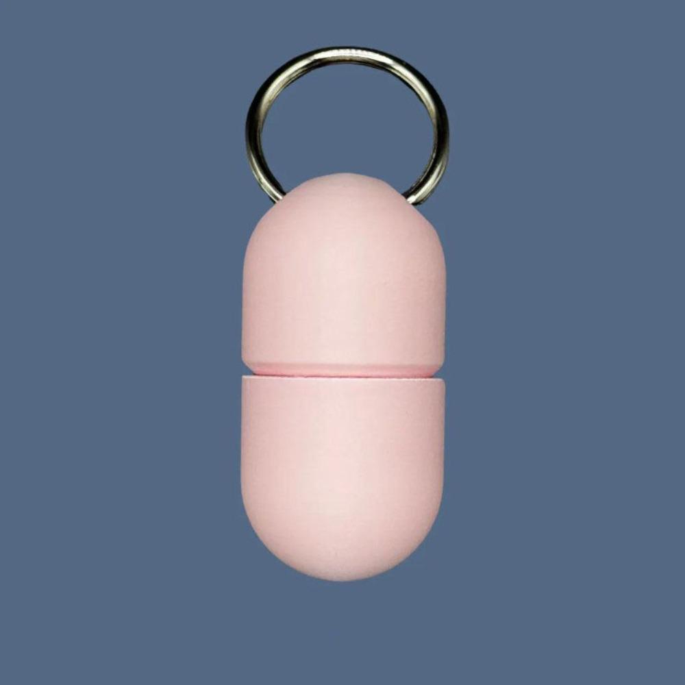 Capsule Shape Medicine Box Keychain Portable Mini Keychain Creative Pills Box