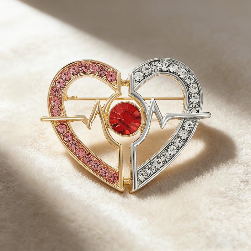 

[HF]#1Pc Shining Arrow And Heart Brooches Accessories For Women Unisex Rhinestone Love Party Casual Clothes Brooch Jewelry Gifts