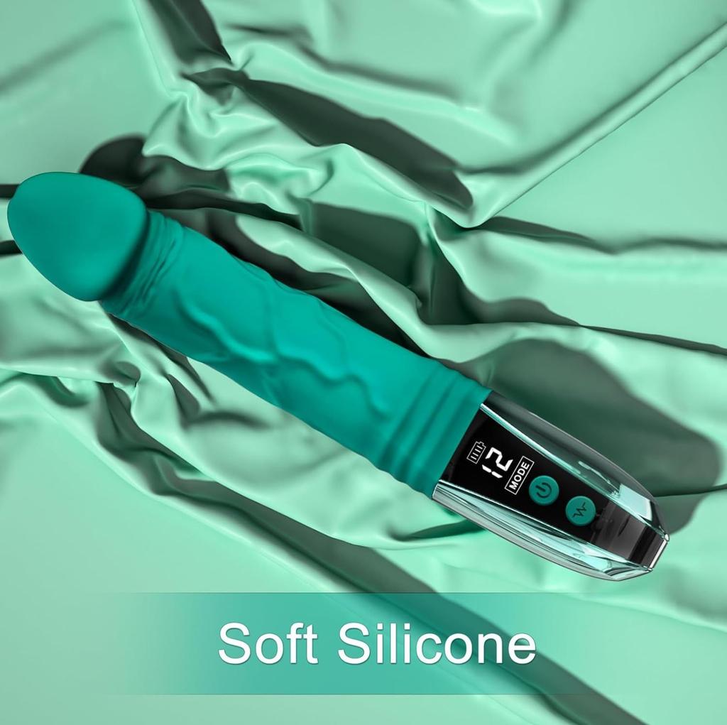 G Spot Dildo VibratorRealistisk anal dildo for med LED-skjerm, 12 vibrasjoner Klitoris Vibrator stav Sexleketøy for kvinnelige menn G Spot anal stimulering