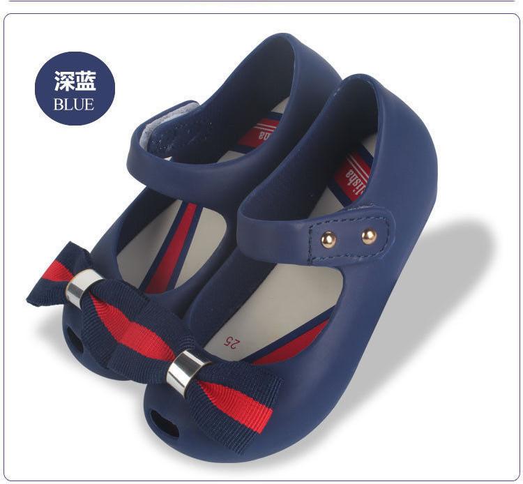 Charming Mini Melissa Girls British College Wind Bow Tie Kid Shoes For Stylish Children