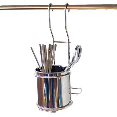 Trevel Hanging Stainless Steel Cutlery Container, Silver, 1 Piece, Korean Popular Tableware