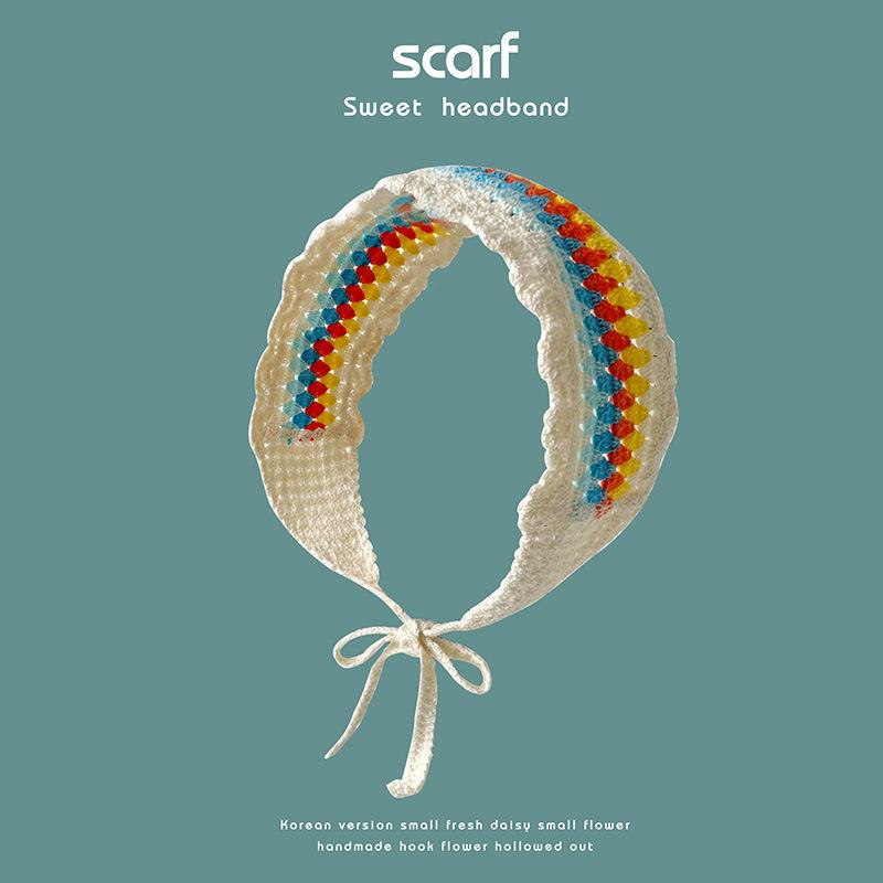 

Богемные вязаные крючком тюрбаны, винтажные модные повязки для волос, женский шарф для волос с цветочным узором, вязаная повязка на голову, головной убор, аксессуары для волос One Size