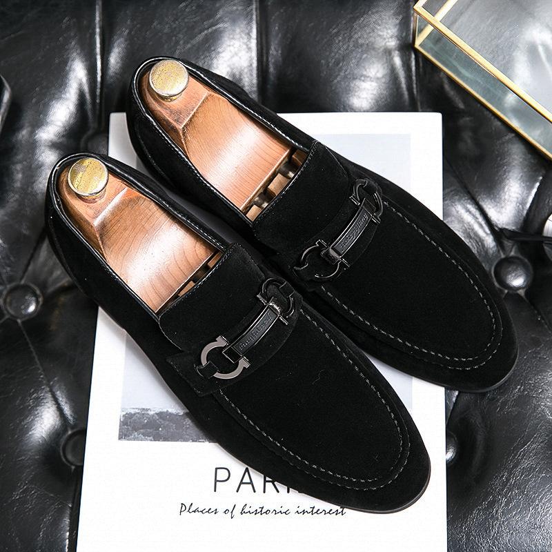 Shoes Autumn New Frosted Leather British Business Casual Leather Shoes Nightclub Hairstylist Lazy Doudou Shoes