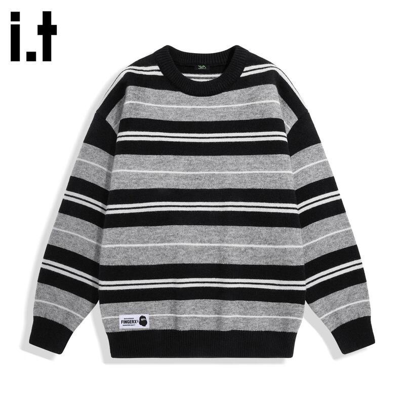 Fingercroxx IT Men's Striped Crewneck Sweater
