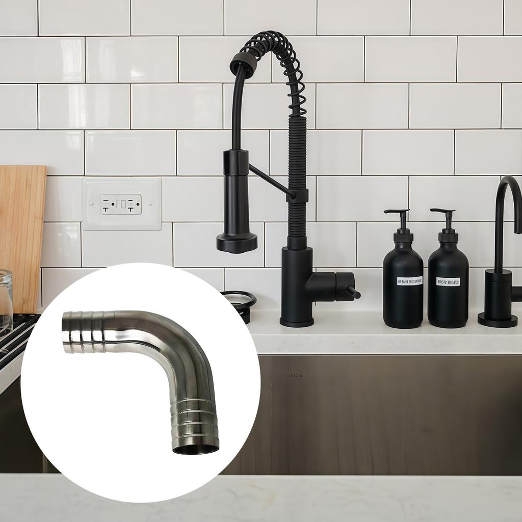 High Strengths Stainless Steel Pipes Connector 90 Degree Elbow Pipes Fitting for Bathroom and Kitchen Plumbing Repairs
