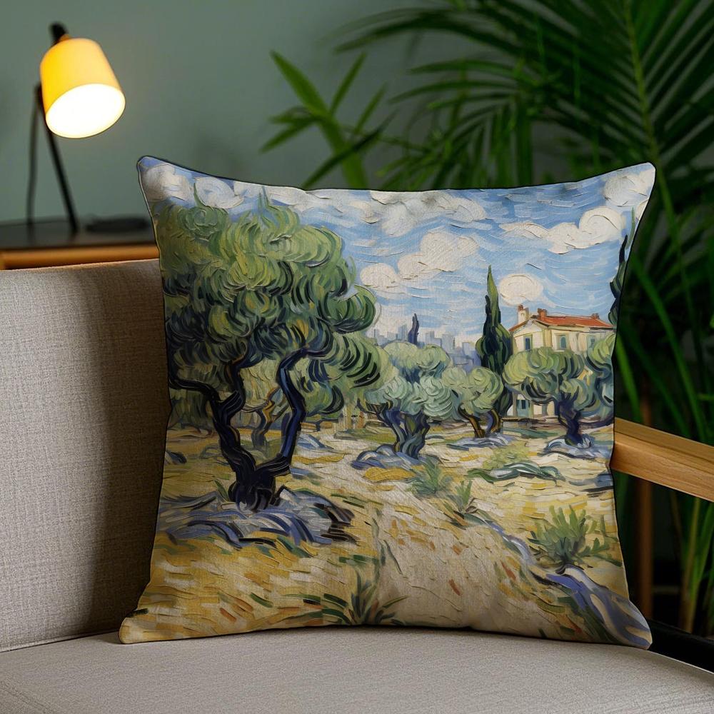 Van Gogh Olejomalby Povlak na polštář Měkký krátký plyš Oboustranný tisk Domácí dekorace Lze prát v pračce Povlak na polštář Dárek