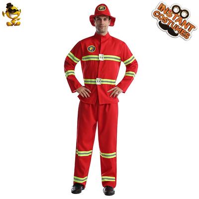 Big Boy Feuerwehranzug Halloween Maskenball Roter Feuerwehrmann Bühnenauftritt Kostüm
