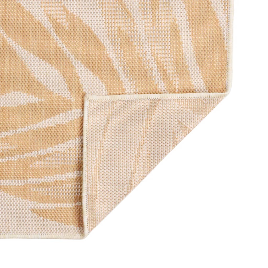 Flatweave Outdoor Rug, 100X200 Cm, Leaf Pattern