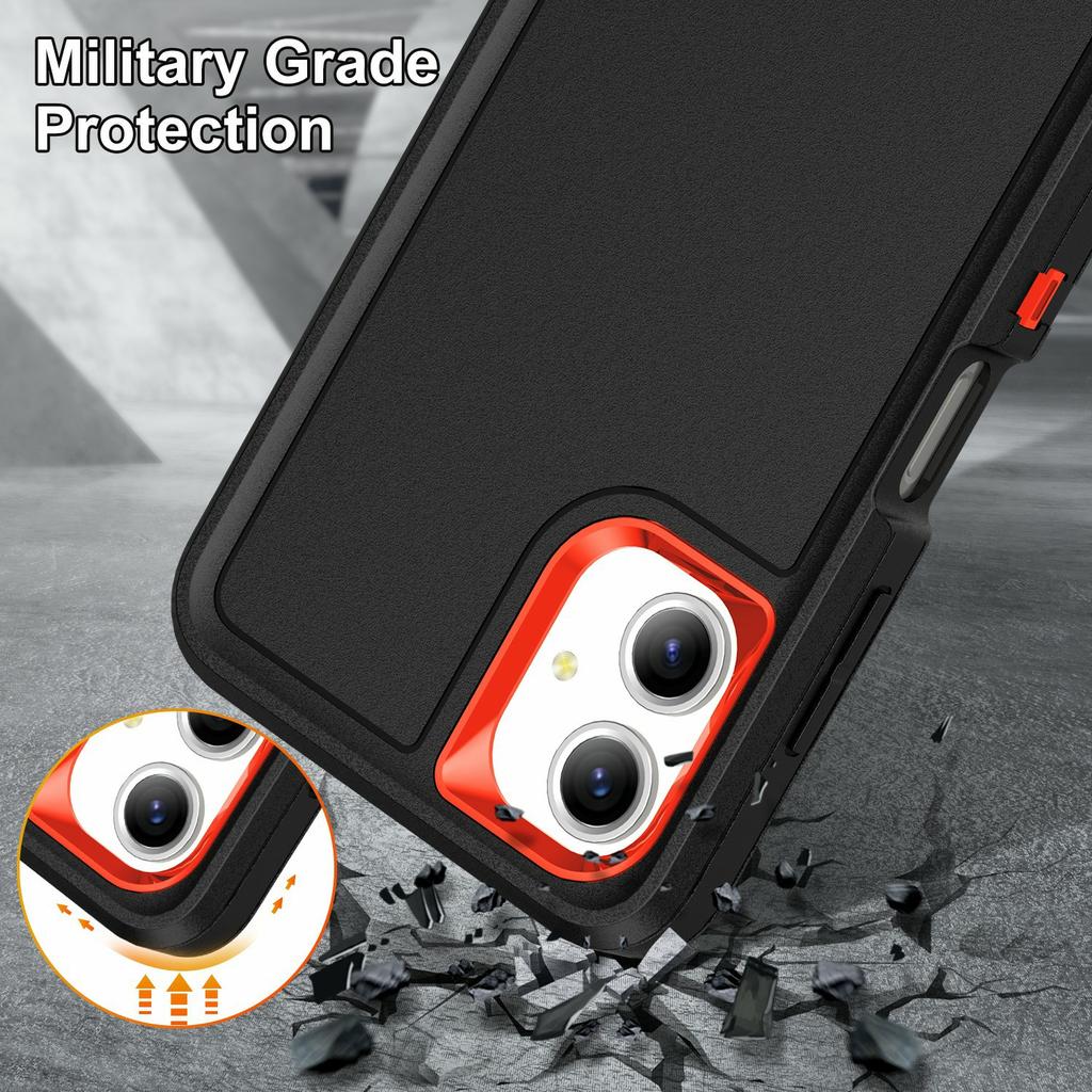 For Samsung Galaxy A06 4G Case Kickstand Phone Cover PC+Silicone+EVA 3-in-1 Design