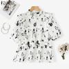 ZANZEA Women Summer Floral Print Casual Short Sleeve Ruffles Blouse
