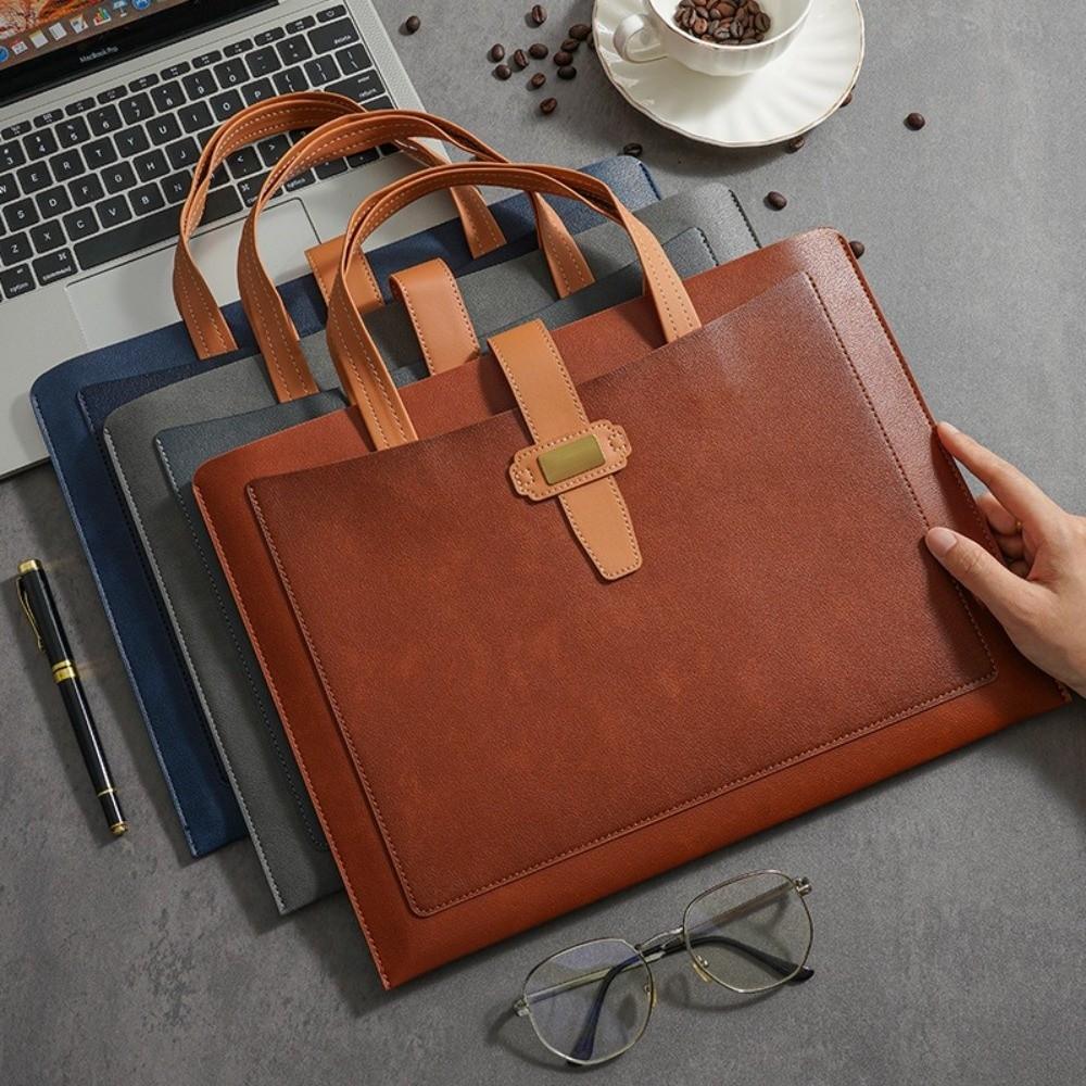 Large Capacity Documents Storage Bag PU Business Bag New Business Briefcase  School Office Supplies