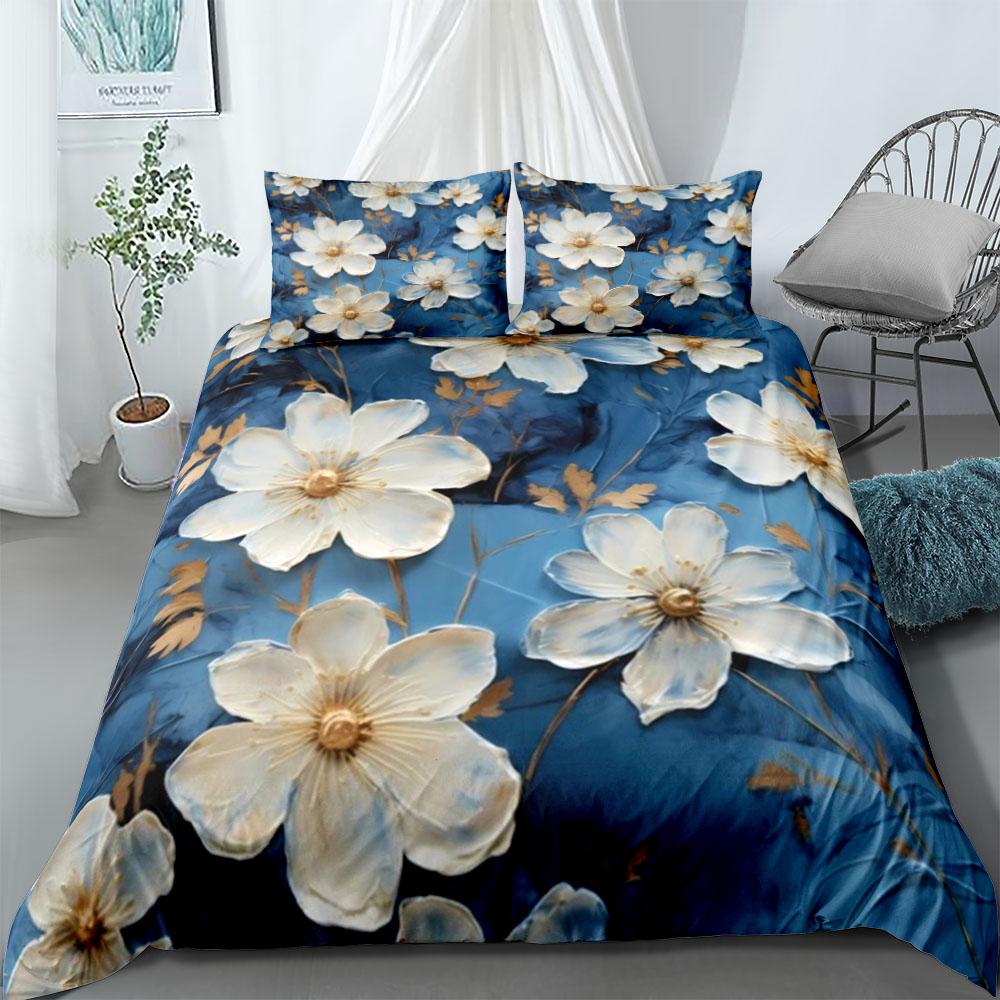Cherry Blossom Floral Duvet Cover Set Uk Single Double Queen Us Twin Full King Size Pkm Bed Linen Set