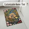 Autumnal Foxes Theme Soft Crystal Velvet Rug Custom Name & Text Print Non Slip Floor Rug for Bedroom Living Room