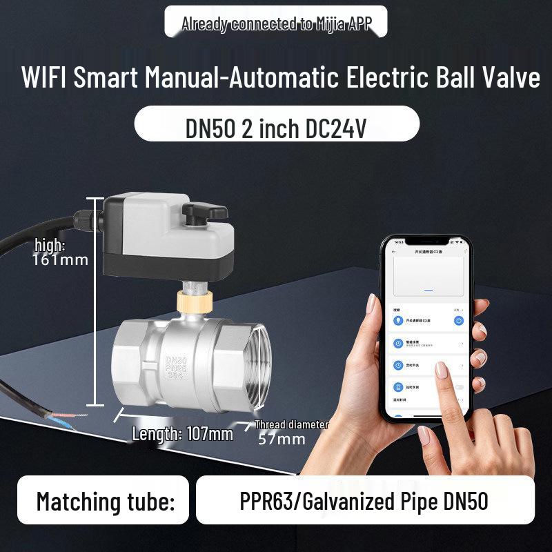 WiFi Smart Electric Ball Valve with Remote Control Timer for Automatic Irrigation