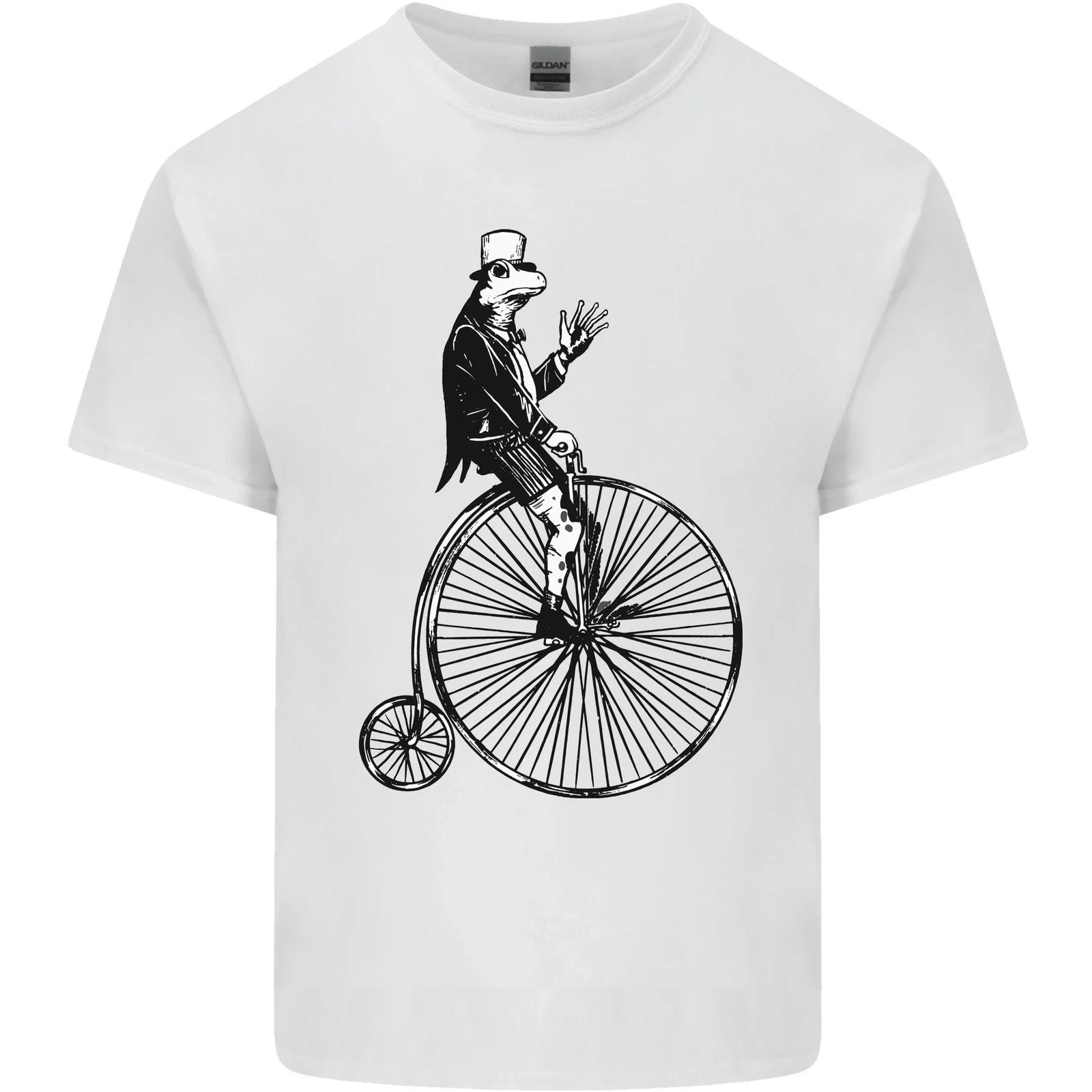 Cycling a Frog Riding a Penny Farthing Kids T-Shirt Childrens S