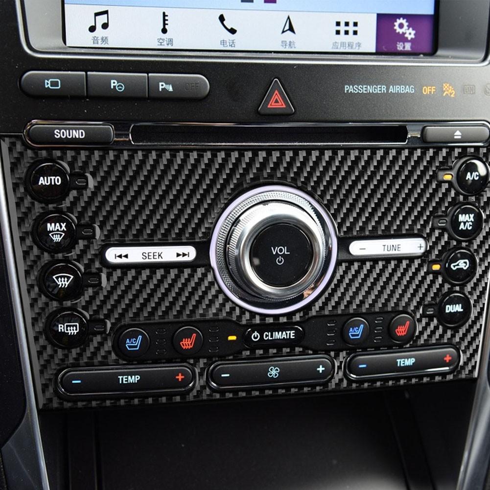 Decorație din fibră de carbon pentru panoul consolei centrale pentru Ford Explorer 2013-2019