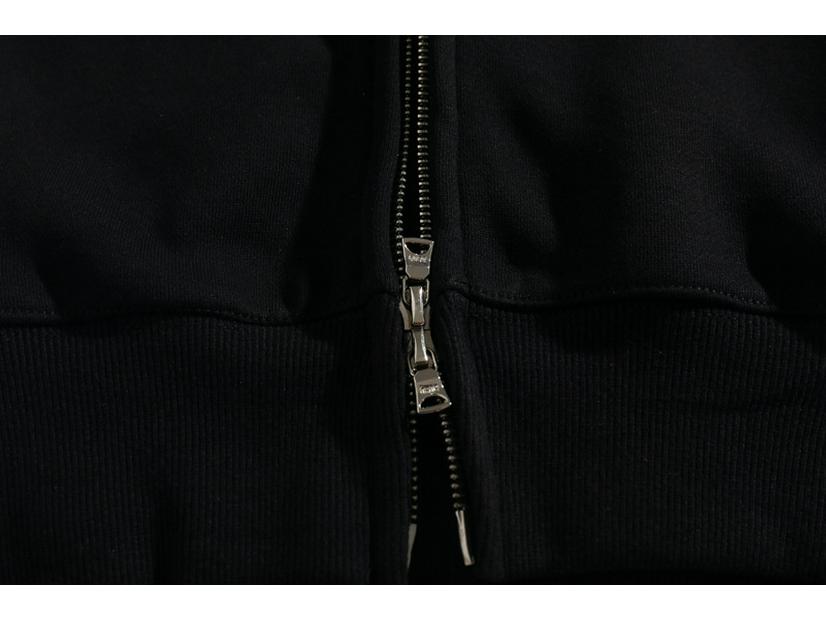 Cardigan cu fermoar pentru bărbați, cu blocuri de culoare camuflaj, cu glugă dublă și căptușeală de catifea