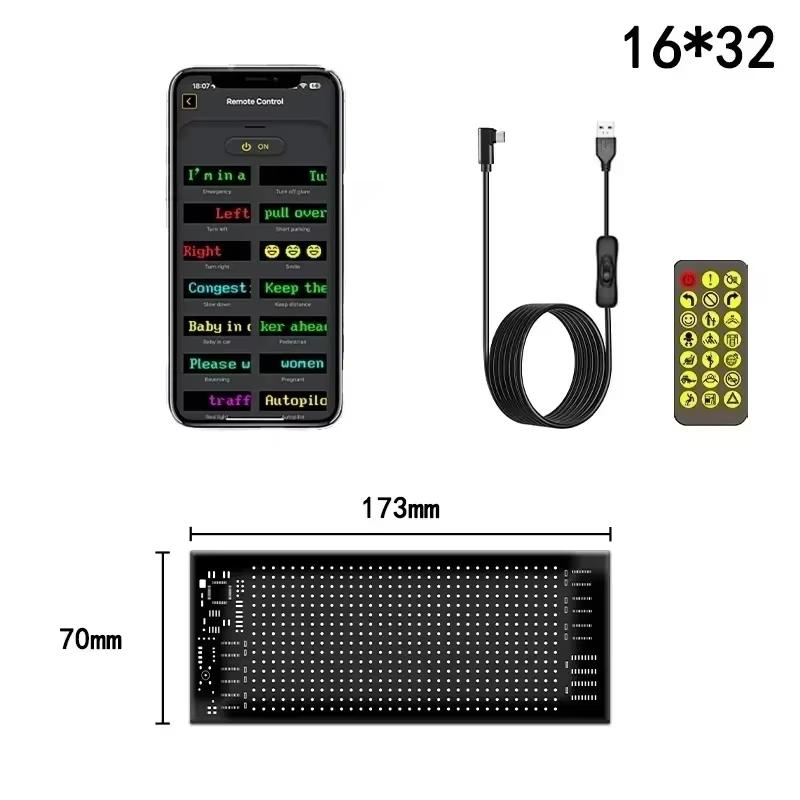 LED Matrix Panel Screen DIY 5V USB Remote Control+App Flexible Car Scrolling Display Halloween Christmas Room Home Decoration