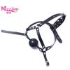 48mm Big Mask Ball Gag Toys Sexualeed Faux Leather Head Harness