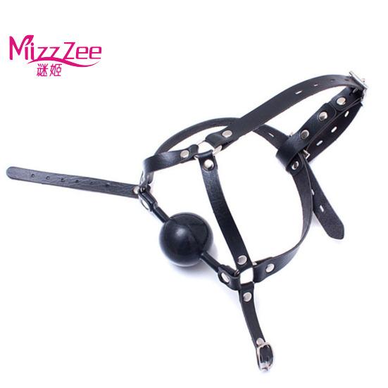 48mm Big Mask Ball Gag Toys Sexualeed Faux Leather Head Harness