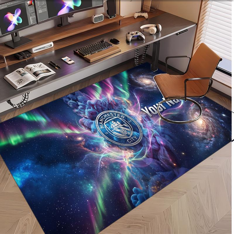 Personalized Crystal Velvet Carpet Manchester City Pattern Non Slip Floor Rug