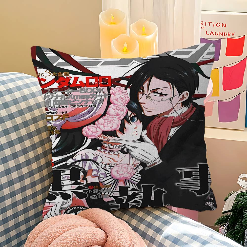 1PC Japanese Anime Black Butler Cushion Cover Car Throw Pillow Case For Sofa Car Christmas Gift 40x40cm 45x45cm